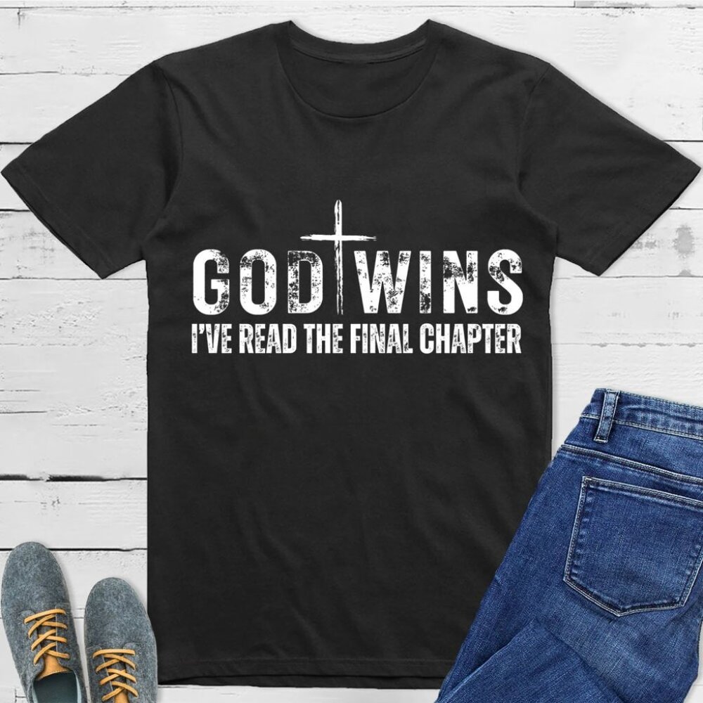 God Wins Christian T-Shirt - Picture 1 of 5